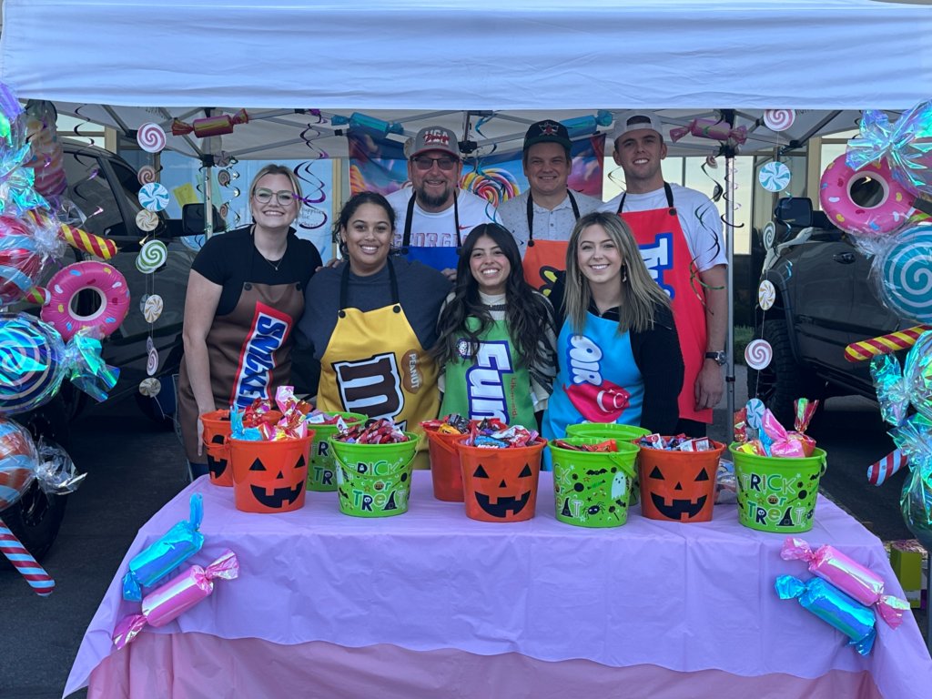 Featured image showing the LP Insurance staff dressed for Halloween participating in the 4th Annual Trunk or Treat hosted by Builders United to benefit St. Jude’s Ranch for Children.